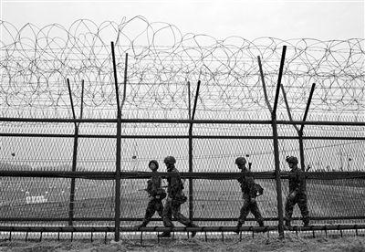 5日，韓國邊境城市坡州，韓國士兵在此巡邏，這里距離軍事分界線不遠(yuǎn)。