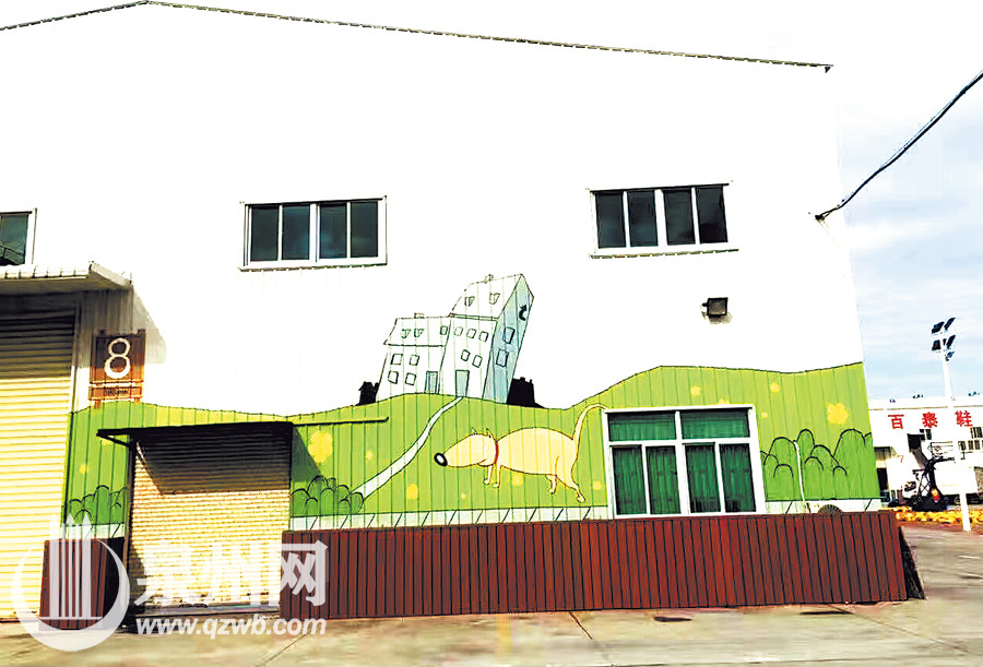 近日，在晉江西園街道嶼頭社區(qū)的工業(yè)園區(qū)內(nèi)，原本冰冷的工業(yè)廠(chǎng)房外墻被噴繪上各式各樣的3D彩繪圖案，立即搖身一變成為靚麗風(fēng)景，讓人眼前一亮。